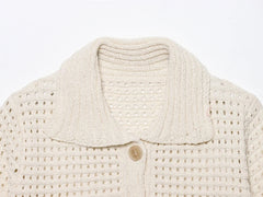 Short Knit Cardigan with Tassel Detail