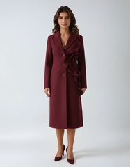 Appliques Woolen Coat
