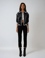 Black Color-Block Casual Jacket