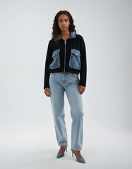 Casual Denim Knit Cardigan