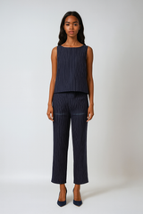 Sleeveless Vest & Balloon Wide Leg Pants - Two-piece Set