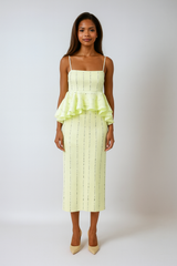 Layered Bead Strap Set – Slash Neck Top & Drawstring Skirt Co-ord