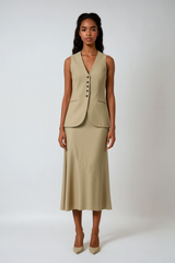 Vintage Vest & Midi Skirt Set