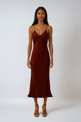 Elegant Satin V-neck Camisole Dress