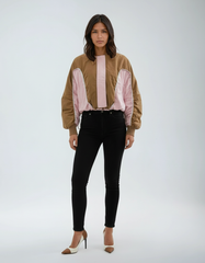 Color-block Drawstring Jacket