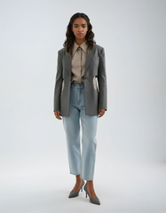 Color-block Hollow Blazer