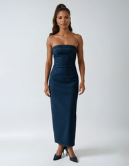 Denim Corset Midi Dress