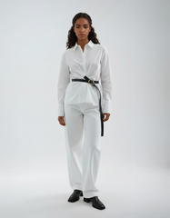 Elegant White Pleated Blouse