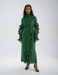Emerald Green Ruffle Maxi Dress