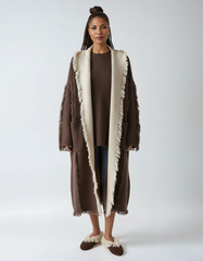 Hooded Cardigan with Tassel Detail