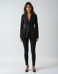 Irregular Pleated Ruffles Blazer