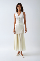 Knitted Vest & Midi Skirt Set