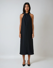 Midnight Muse Halter Shirt-Dress