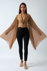 Pleated Irregular Blazer
