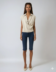 Ruffled Button Vest Blouse – Commuting Chic