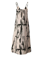Sumi-Ink Mirage Slip Midi Dress