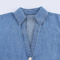 Wide Sleeve Denim Shirt – Spring European-casual Edition