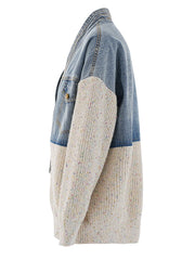 Beige V-Neck Knit Cardigan