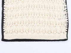 Color Block Hollow-Out Knit Vest – Casual Chic Elegance