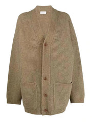 V-Neck Knitted Sweater with Pockets