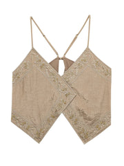 Floral Lace Halter Top – Ruffled Party Elegance