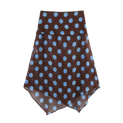 Asymmetric Polka Dot Midi Skirt