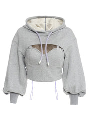 Hollow Batwing Hoodie Set