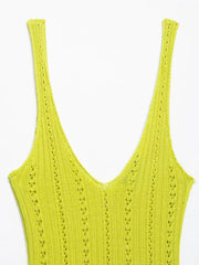 Women’s V-Neck Hollow Crochet Sling Blouse