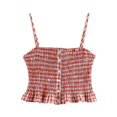 Plaid Crop Top & Midi Skirt Set