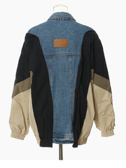 Colorblock Denim Hybrid Jacket – Cotton-poly Mix