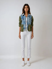 Denim Color-block Jacket