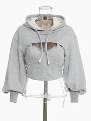 Hollow Batwing Hoodie Set