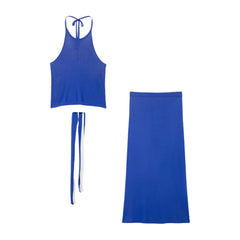 Backless Halter & Straight Skirt Set