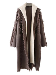 Hooded Cardigan with Tassel Detail