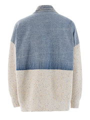 Beige V-Neck Knit Cardigan