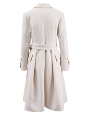 Single-breasted Belted Long Blazer – Elegant Formal Jacket