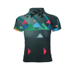 Graphic Turtleneck Pleated Tee