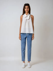 Women’s Chic Stand Collar Big Bow Blouse