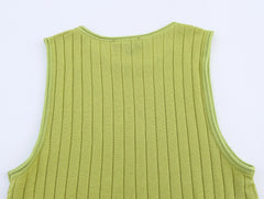 Summer 2025 Hem-Layered Decorative Knitted Top