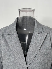 Gray Striped Bandage Blazer