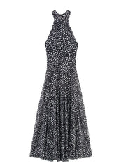 Summer Dot Halter Backless Maxi Dress