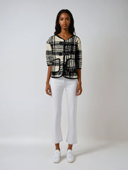 Classic Plaid Wool-Blend Toggle Coat