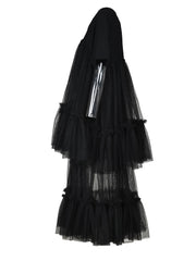 Layers Mesh Panel Dress – Cotton-poly Sheer Fluidity