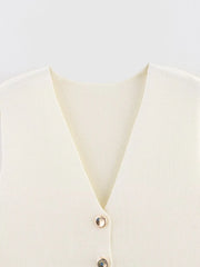 Knitted Vest & Midi Skirt Set