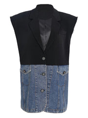 Blue Denim Casual Vest