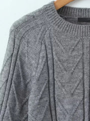 Gray Backless Knit Pullover Sweater