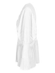 Elegant V-Neck Pleated Blouse