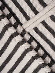 Striped Knit Cardigan with Zipper & Pockets