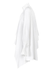 Irregular White Pleated Blouse
