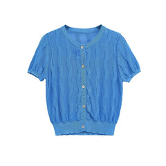 Summer Knit Short-Sleeve Jacket